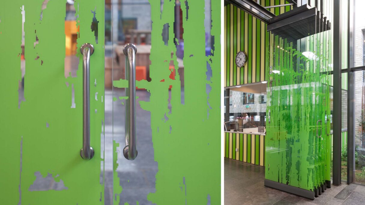 Glaswand Amadeus Lyceum in Vleuterweide Utrecht